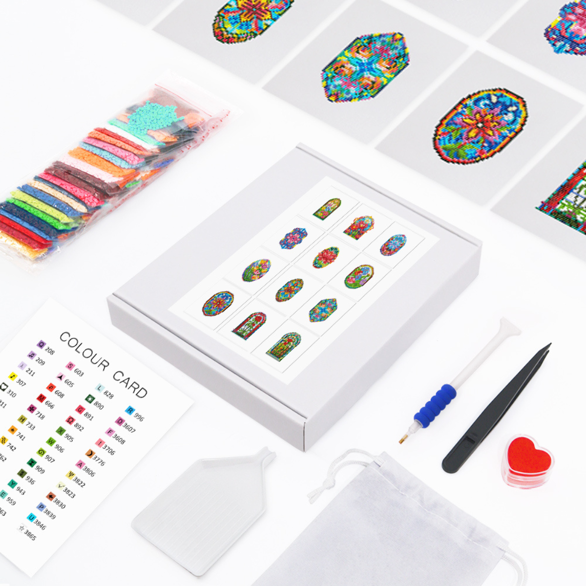 Mini broderie diamant x12 - Vitraux