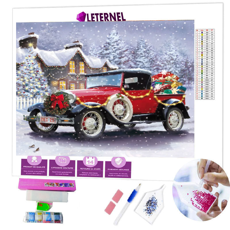 Broderie Diamant - Voiture noël