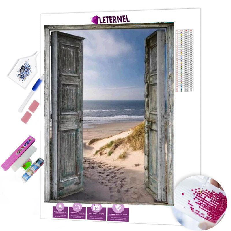 Broderie Diamant - Vue sur la mer