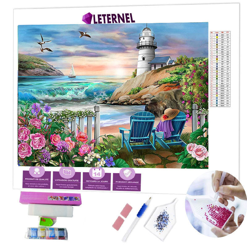 Broderie Diamant - Vue sur phare