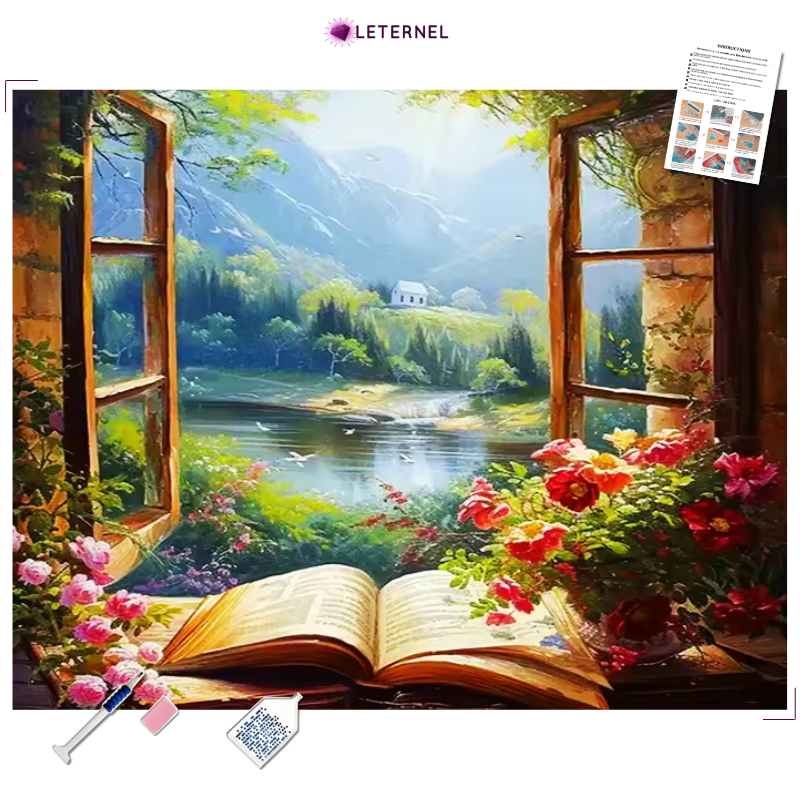 Broderie Diamant - Vue montagne