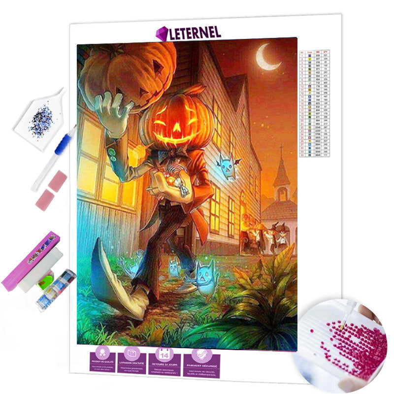 Broderie Diamant - Bonhomme d'halloween