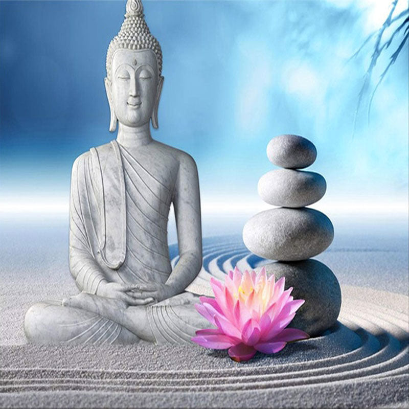 Broderie Diamant - Bouddha zen lotus