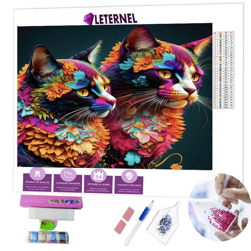 Broderie Diamant - Chats artistiques