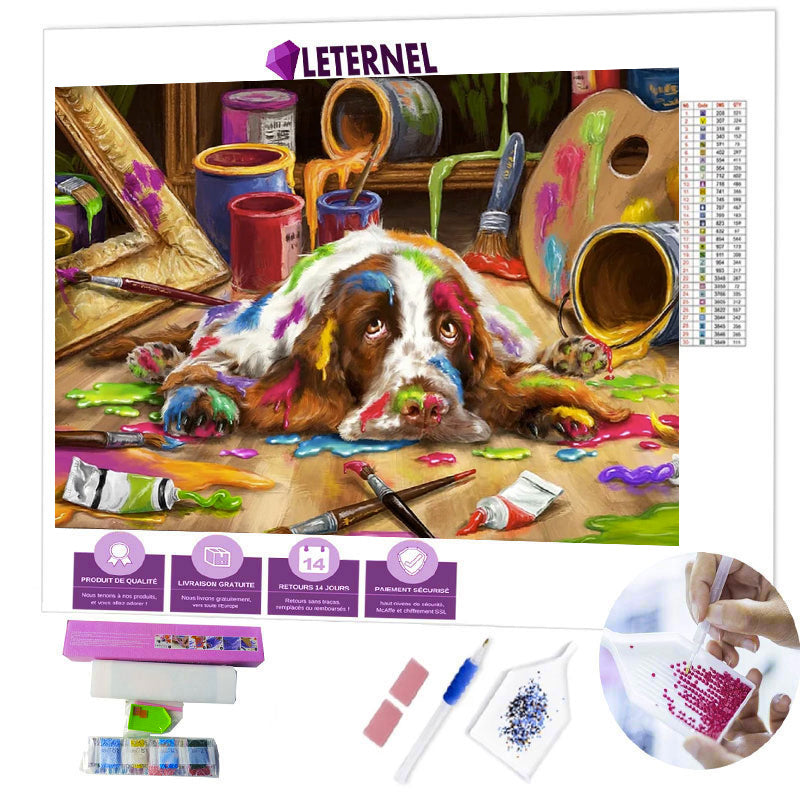 Broderie Diamant - Chien peintures