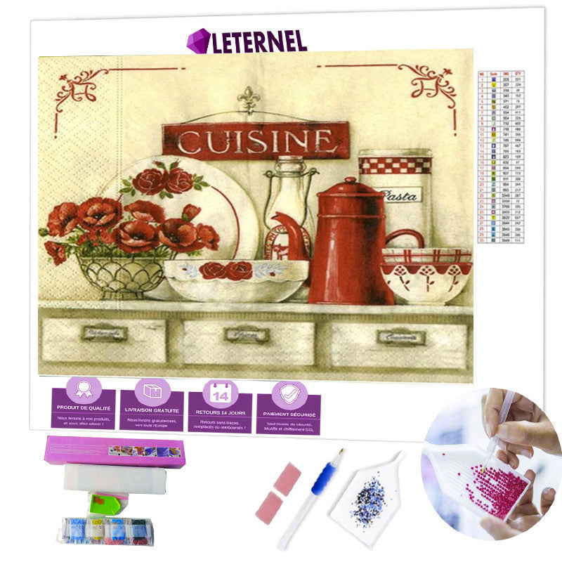 Broderie Diamant - Déco cuisine