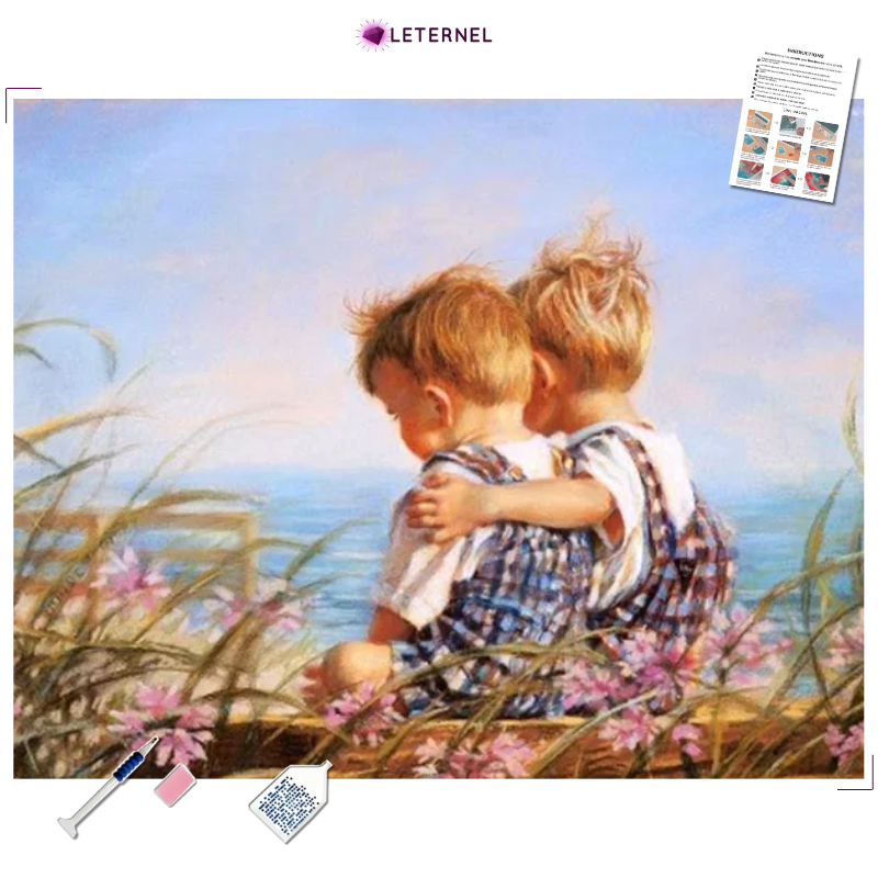 Broderie Diamant - Duo copains