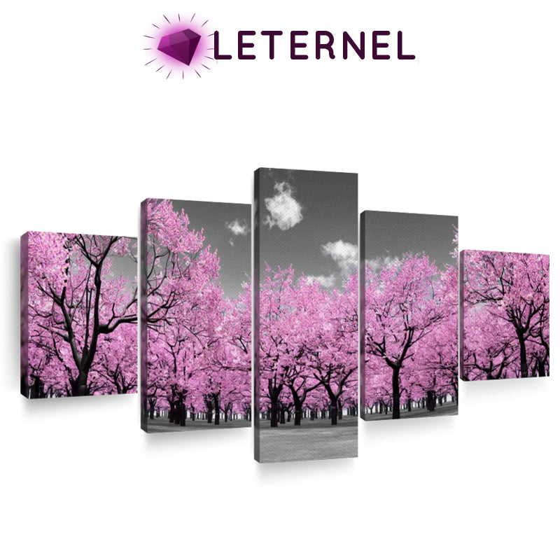 Broderie Diamant - Multi panel - Forêt rose