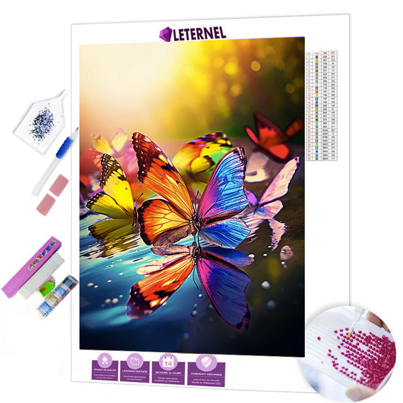 Broderie Diamant - Papillons colorés