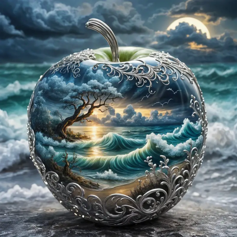 Broderie Diamant - Pomme vague