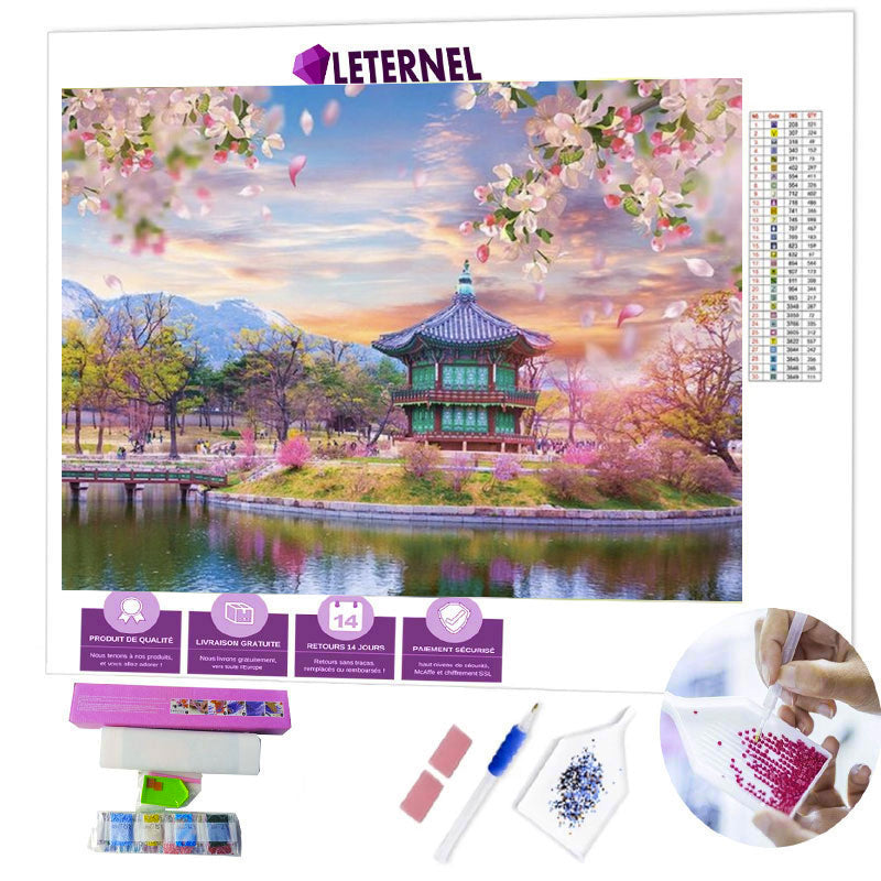 Broderie Diamant - Temple printemps