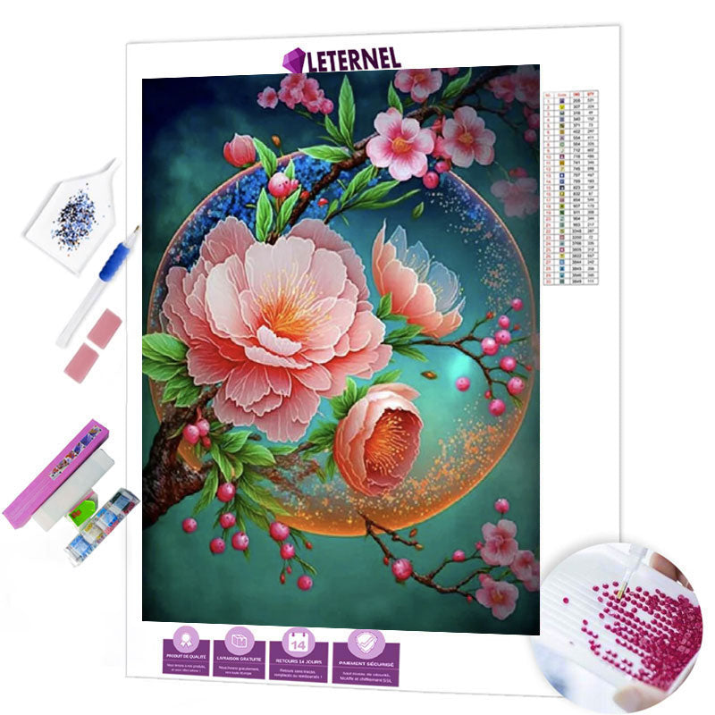 Broderie Diamant - Bulle fleurie