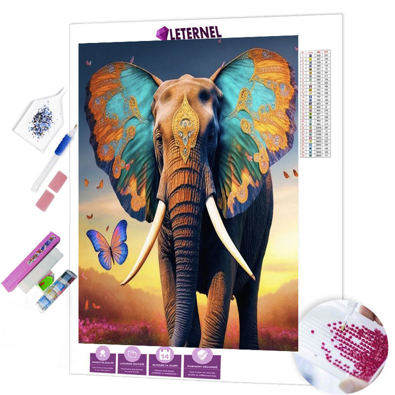 Broderie Diamant - Éléphant Inde