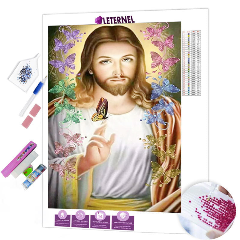 Broderie Diamant - Jésus papillon