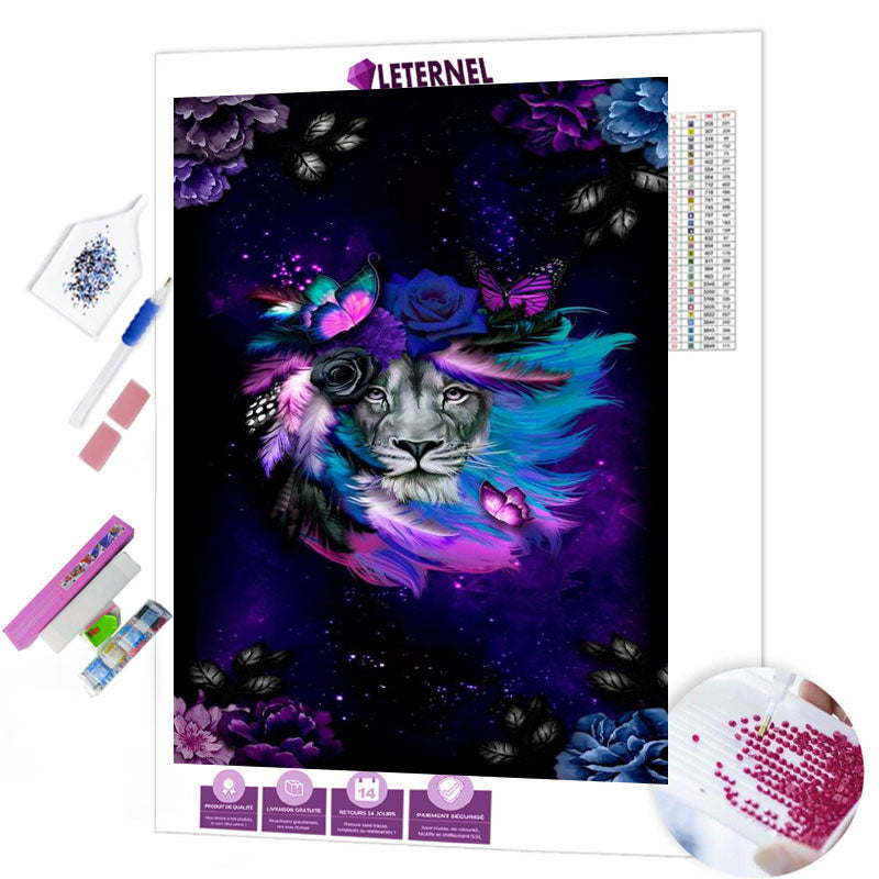 Broderie Diamant - Lion pacifique