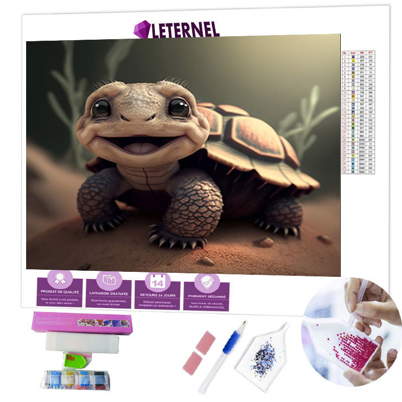 Broderie Diamant - Mignonne tortue