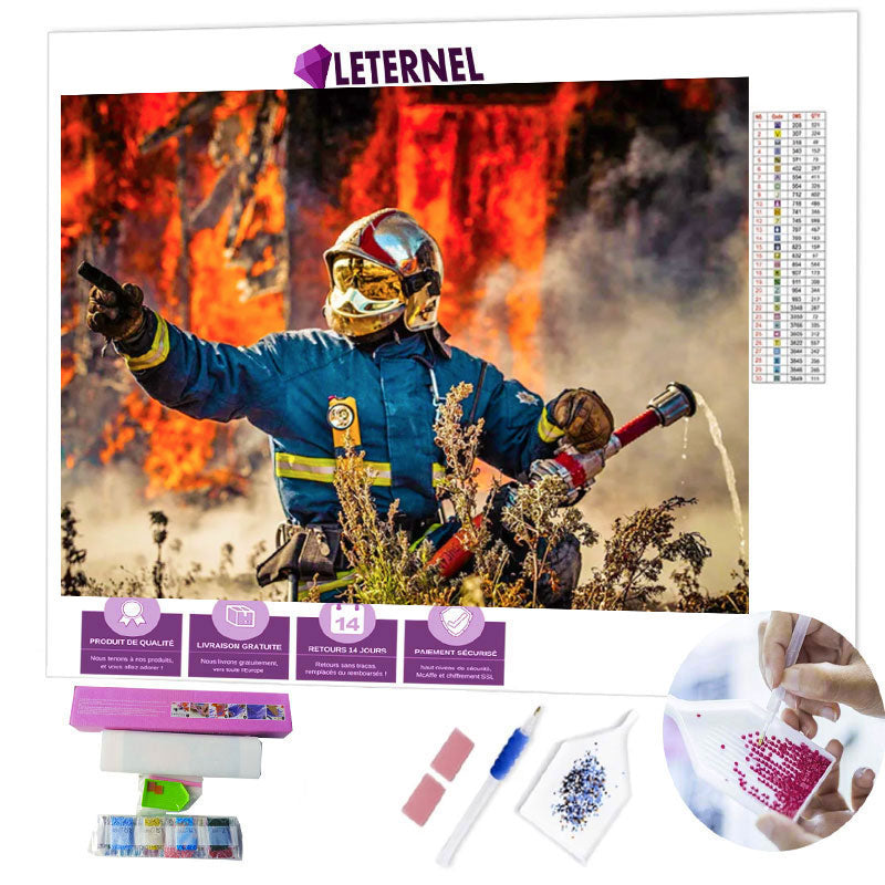 Broderie Diamant - Sapeur pompier