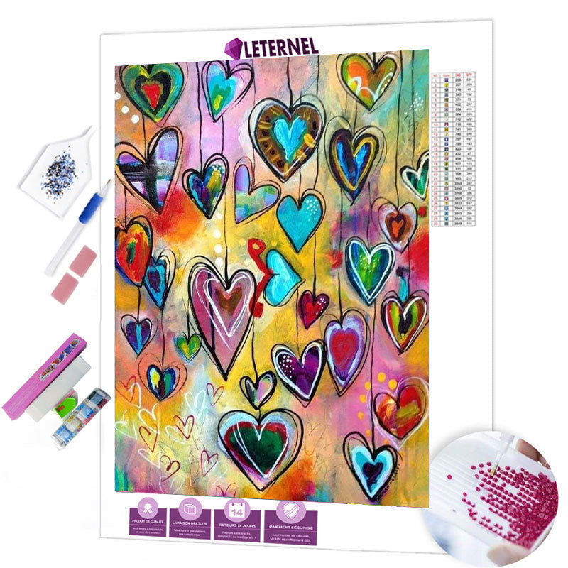 Broderie Diamant - Coeurs