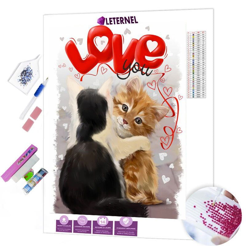 Broderie Diamant - Couple chatons