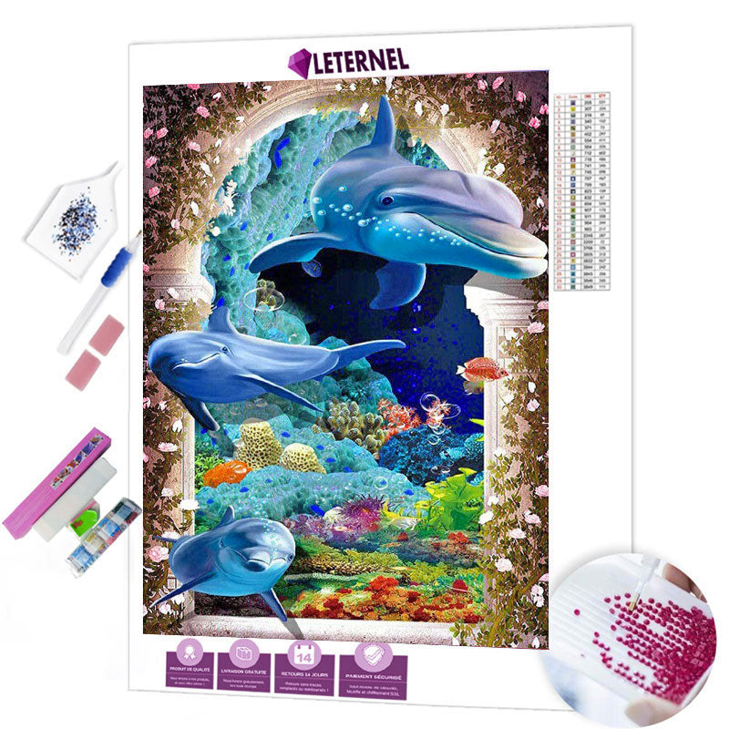 Broderie Diamant - Fond marin