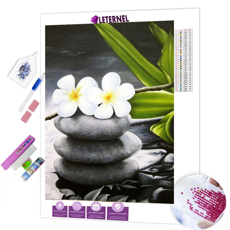 Broderie Diamant - Galet noir et blanc