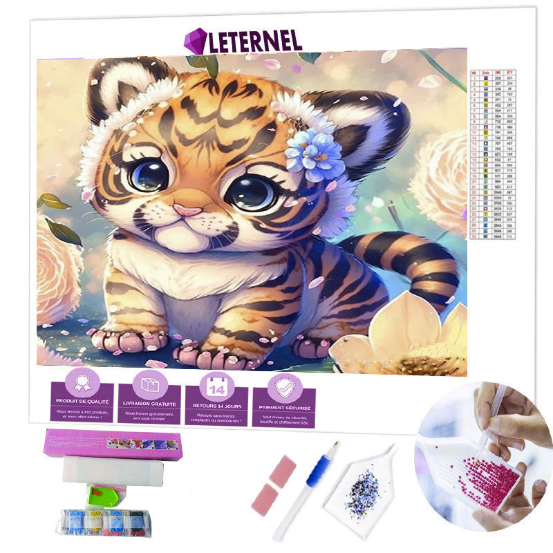 Broderie Diamant - Mini tigre