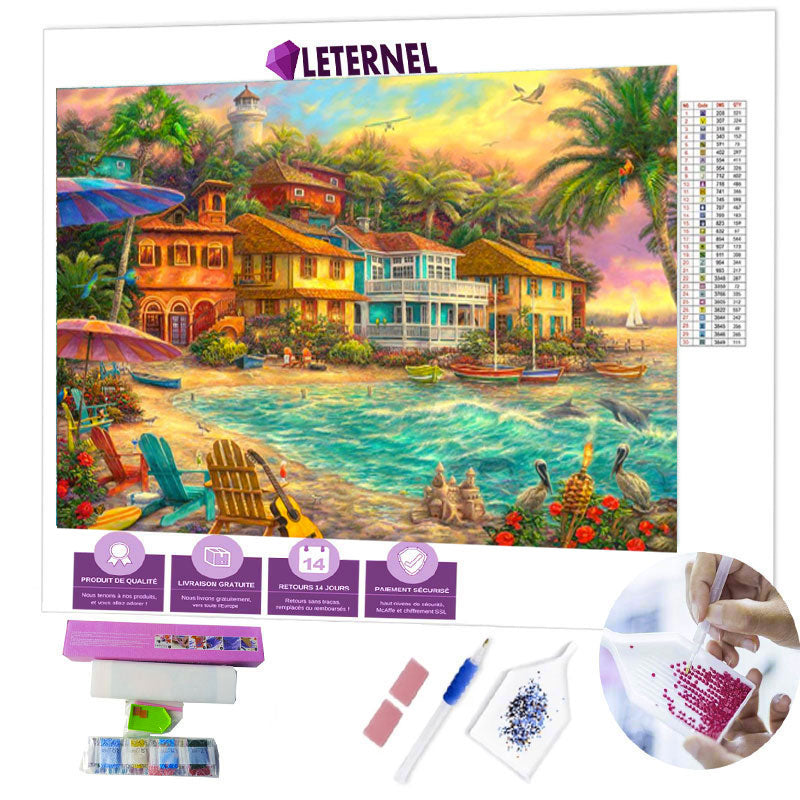 Broderie Diamant - Peinture île