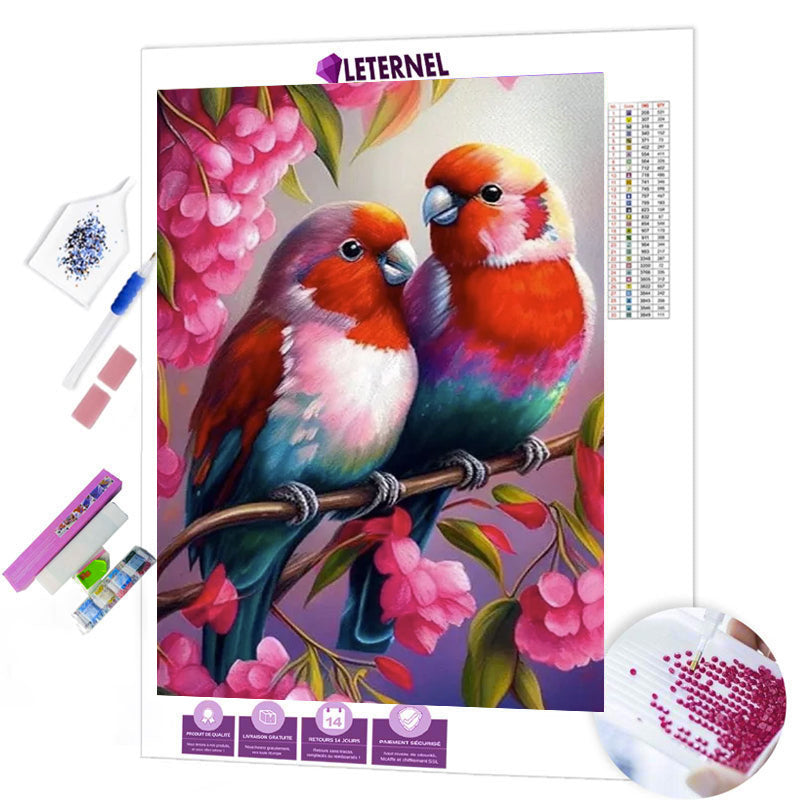 Broderie Diamant - Peinture oiseaux