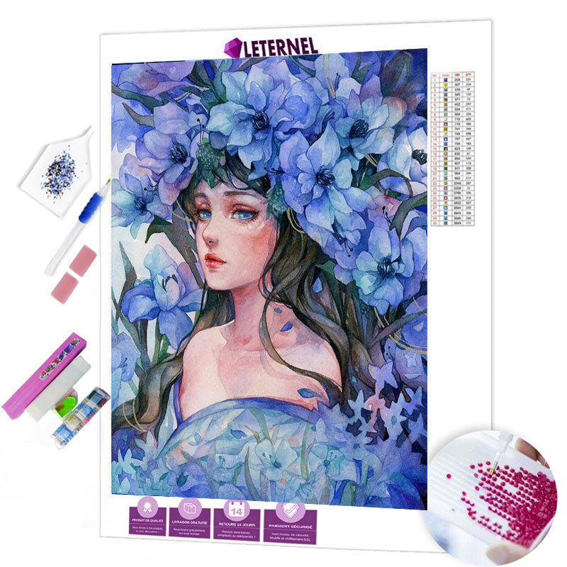 Broderie Diamant - Princesse fleurie