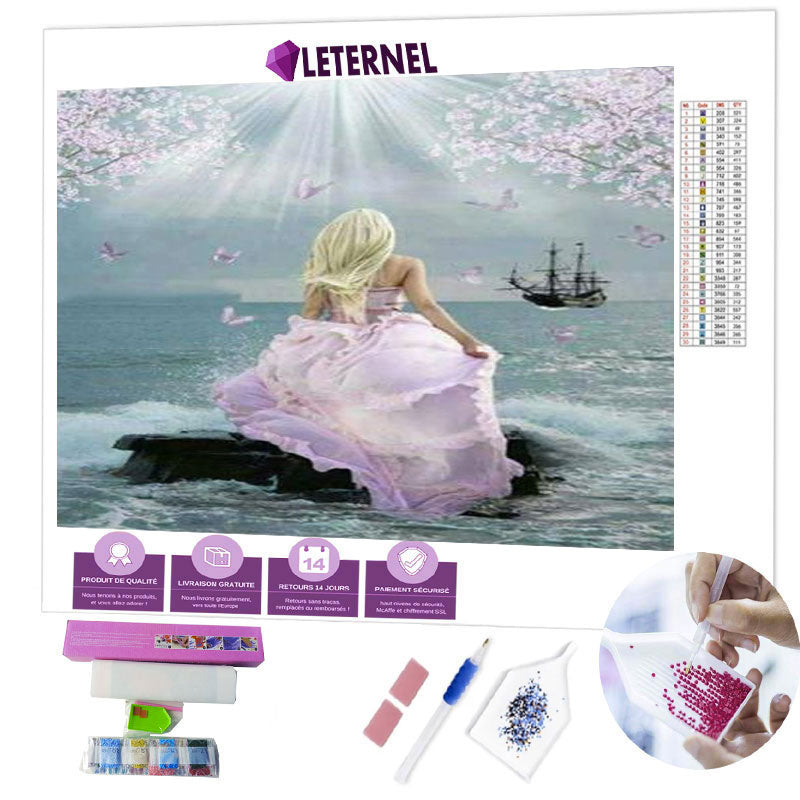 Broderie Diamant - Princesse marine